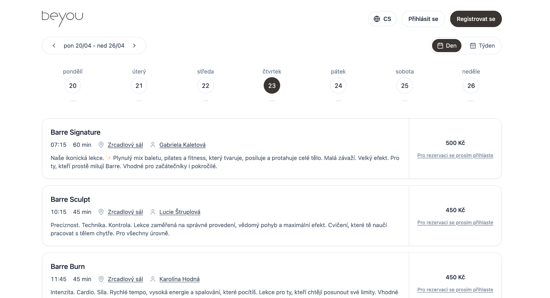 BeYou Reservation – Agentická frontendová aplikace