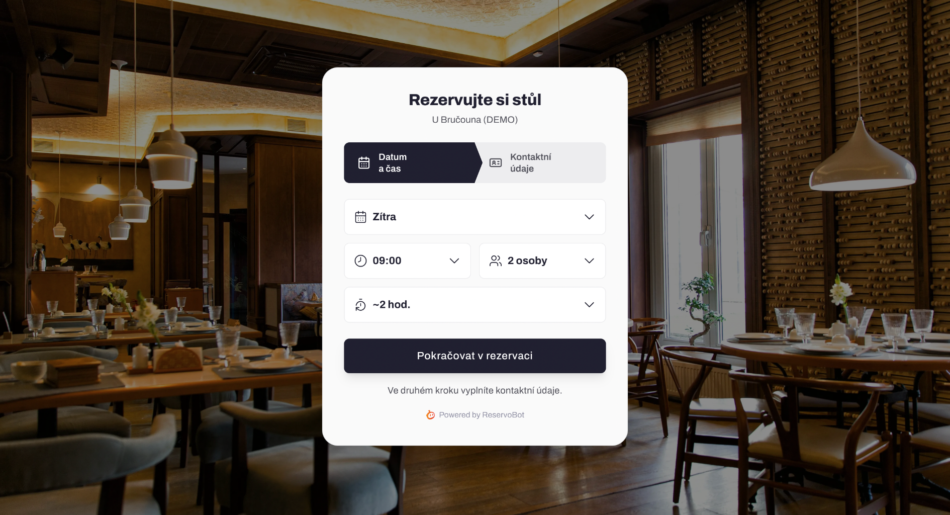 Reservobot Widget – Rezervační integrační komponenta